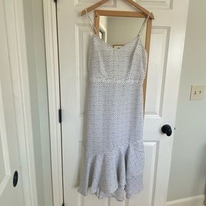 Banana Republic white and black asymmetrical dress